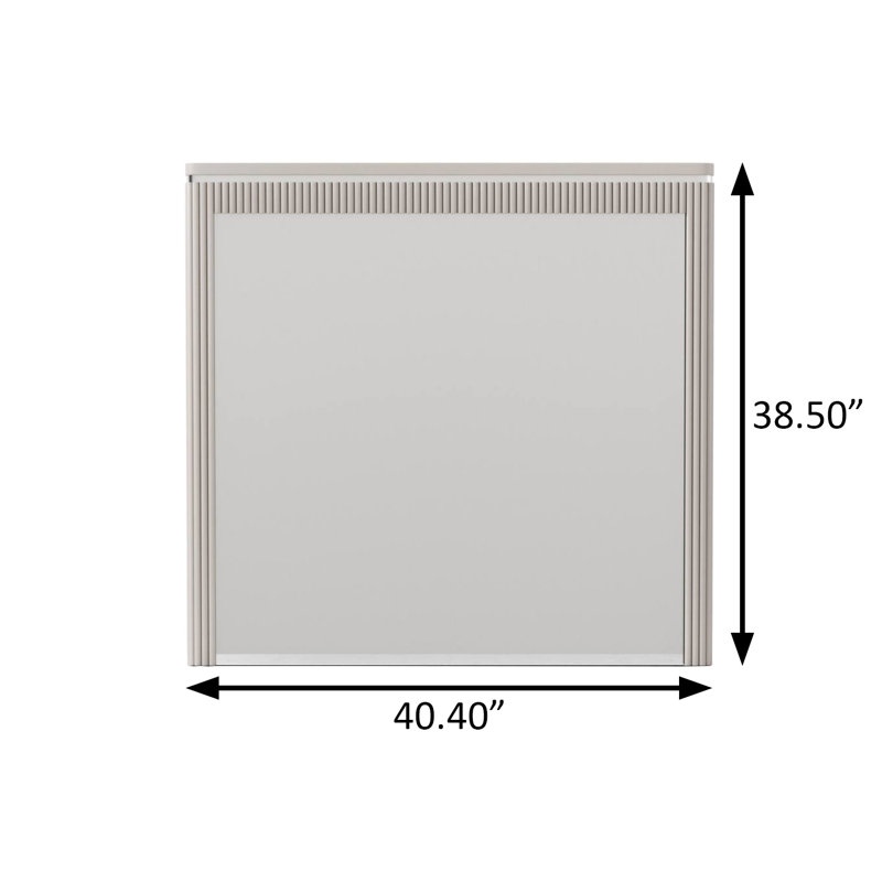 40.4"W Contemporary Mirror, Light Gray