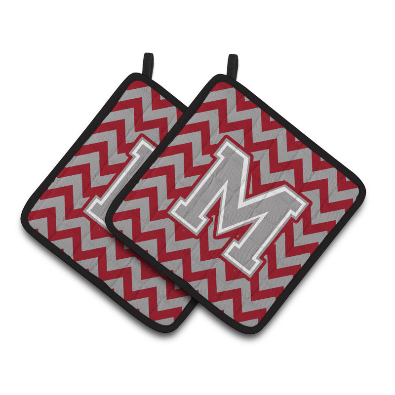 Poignée à chevrons, M, Cramoisi / gris