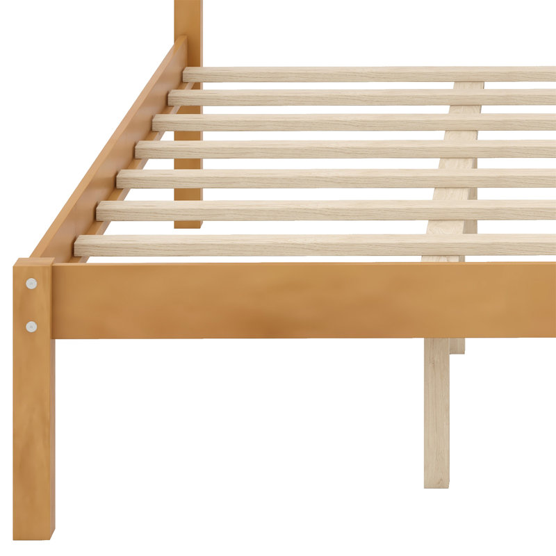 Base de lit plateforme avec tête de lit, support à lattes de bois, aucun sommier requis, grand