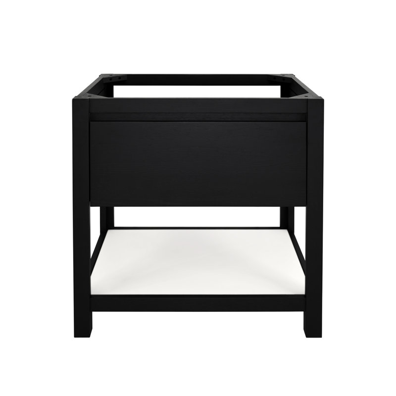 Solace 30.5" Single Bathroom Vanity Set, Pearl, Pearl, Midnight Oak