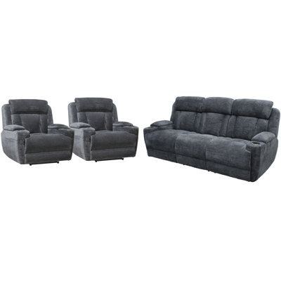 Pul Power Reclining Sofa And Two Recliners
