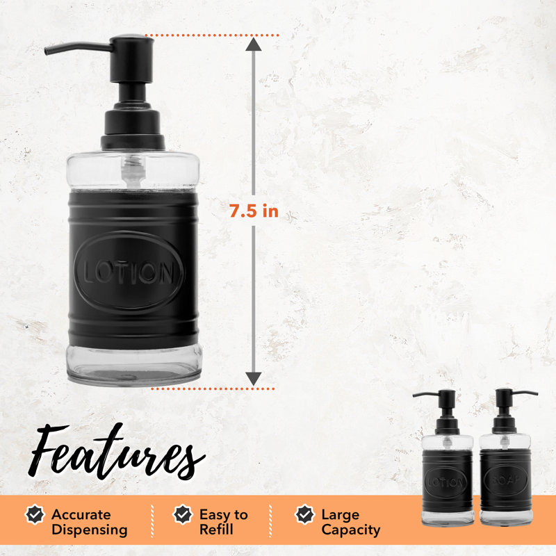 Ashiley Galvanized Farmhouse Bathroom Accessory Set, Black