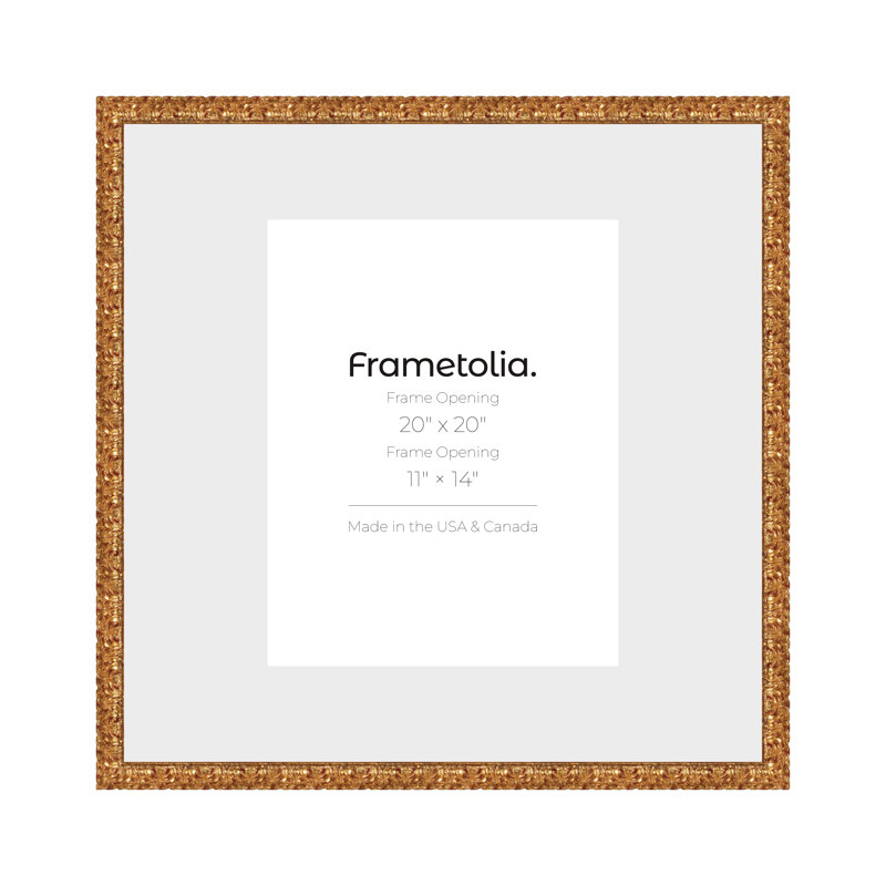Cadre mural Frametolia Golden Age - largeur 1-1 / 2 po - large tapis, Doré, 20 po x 20 po
