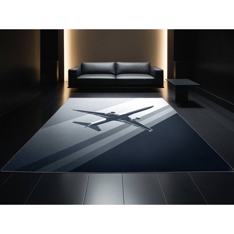 Tapis gris moelleux doux et moelleux Eger, 8 x 10