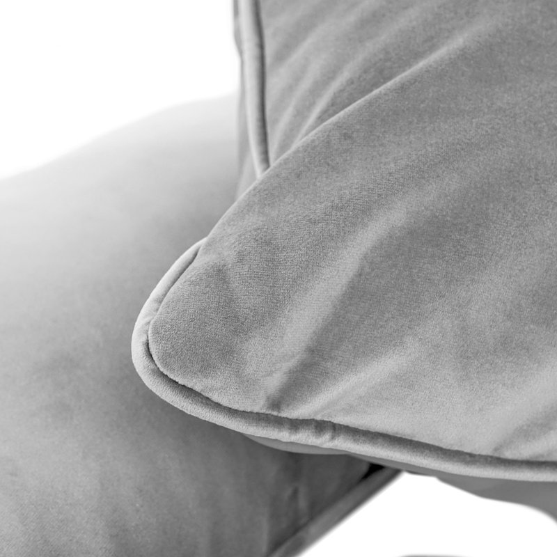 Rectangle Lumbar Microfiber Pillow with Piping, 2-pack, Rectangular 12"H x 20"W, Sterling