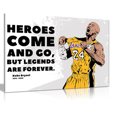 Kobe Bryant Quote Basketball Inspirational Motivational - Wrapped Canvas Print