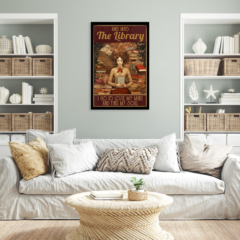 «And Into The Library I Go On», impression sur toile, H 36 po x l 24 po x P 1,25 po