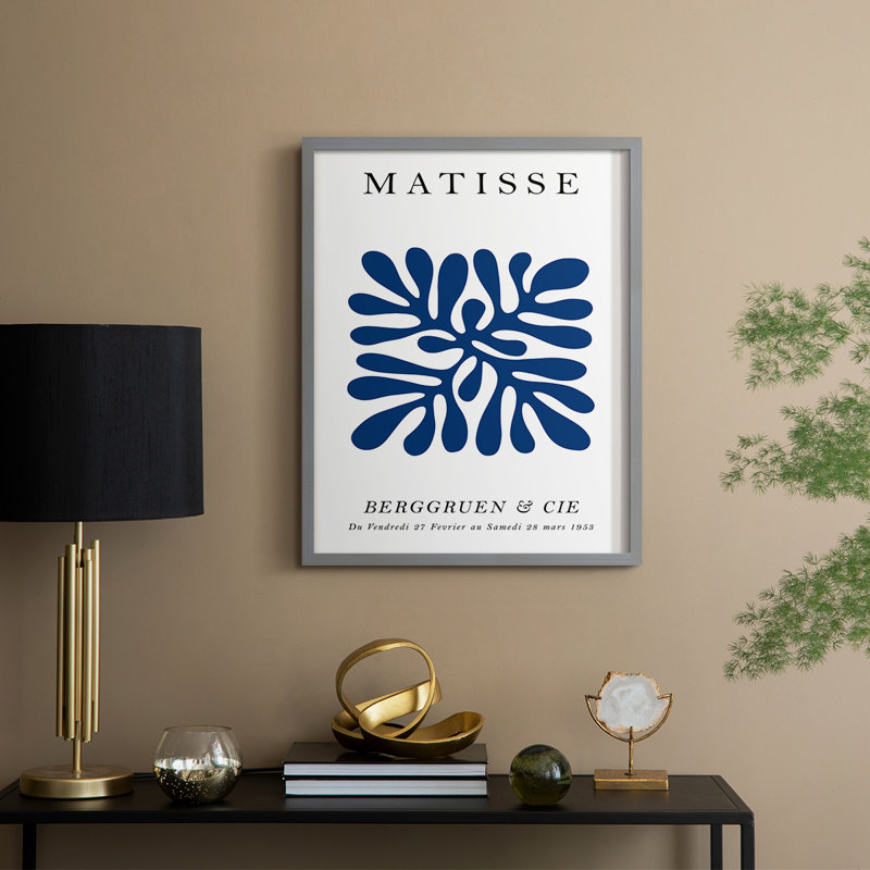 Matisse CECI, reproduction d'art encadrée - bois massif, Gris, H 21 po x l 17 po