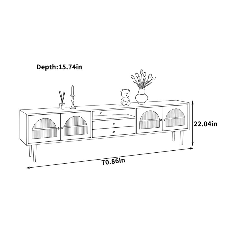 Vittoriana, H 22,04 po x L 70,86 po x l 15,74 po