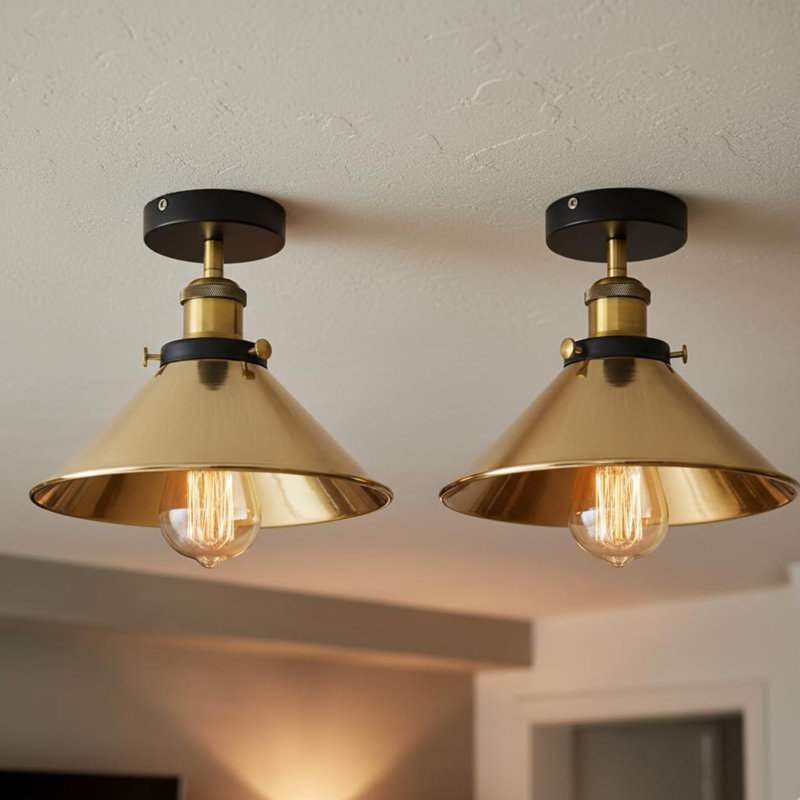 Semi Flush Mount, French Gold