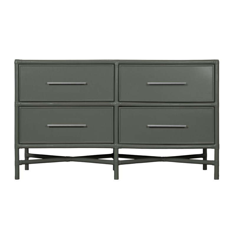 Venice 4 Drawers 54" W Double Dresser, Evergreen