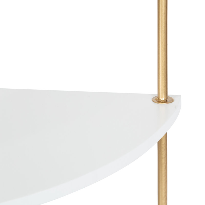 Zeppelin Corner Shelf, White/Gold