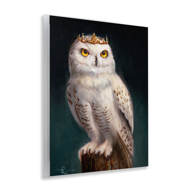 Plaque murale «Snowy Owl King» par Lucia Heffernan