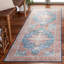 Tapis oriental en polyester tissé à la machine bleu marine / rouille-321904544