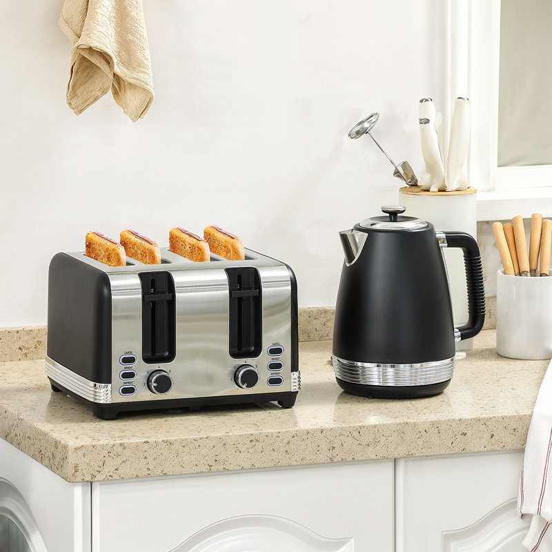 Kettle and Toaster Set, Black