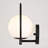 Chabon 1 Light Mid-Century Modern Wall Sconce White Globe Glass-1284278457
