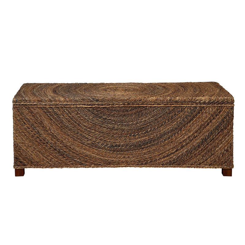 Banc de rangement en acajou Teesha, brun
