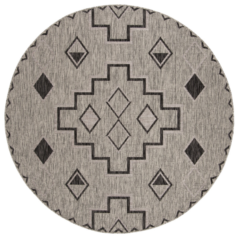 Amarien Southwestern Indoor/Outdoor Area Rug, Round 6'7"