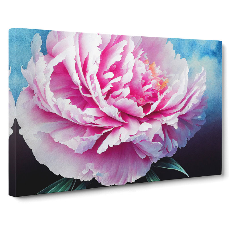 XXX-H1022-WF-10317X Wonderful Peony Flower - Wrapped Canvas Print, 50cm H x 76cm W x 3cm D