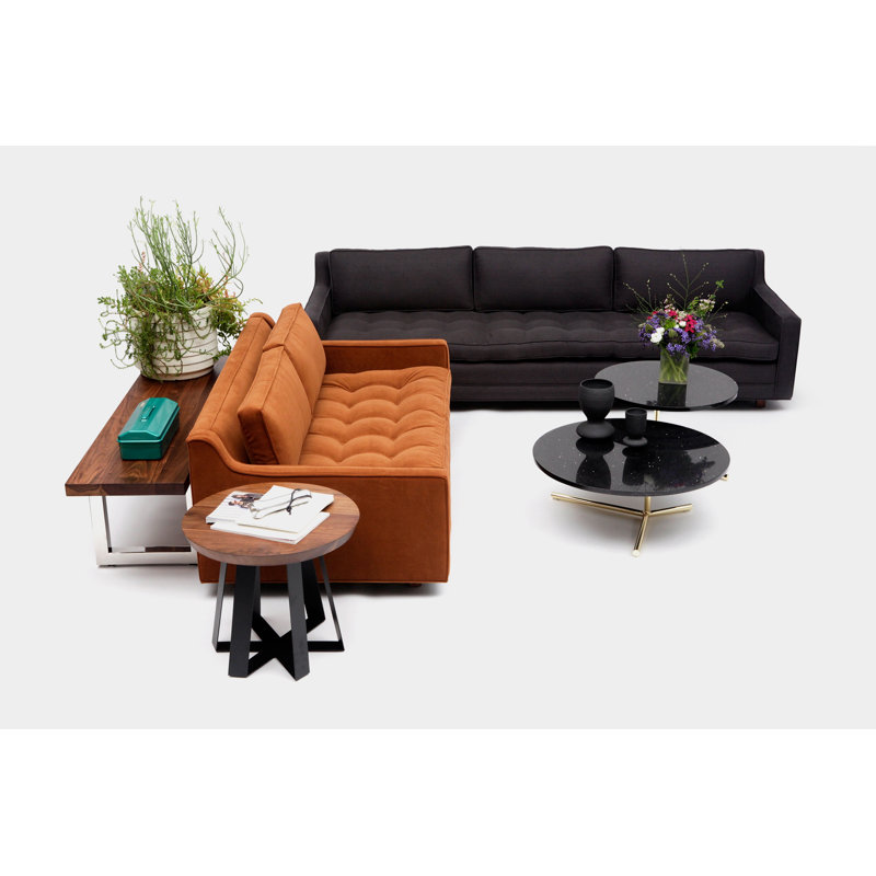 Upholstered 94'' Sofa, Gunmetal Velvet