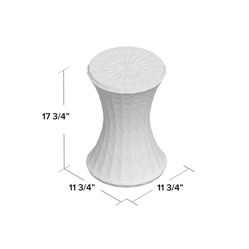 Stone Plastic Accent Stool, Yellow