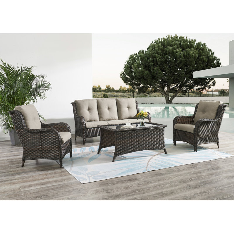 Carolina 5 - Person Patio Conversation Set with Cushions, Gray