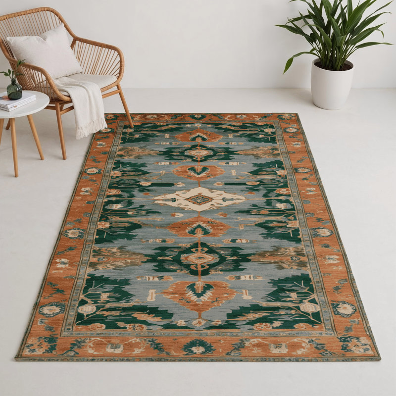 Tapis d'intérieur et d'extérieur brun Persian, Rectangle 5 pi x 7 pi