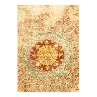 Tapis oriental rouge / beige en laine / coton 2 pi 8 po x 3 pi 11 po Melakai