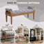 Banc rembourré Mid-Century en bois massif avec accoudoirs roulés, repose-pieds capitonné pour la chambre à coucher et le vestibule, gris-1277687646