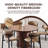 Round Dining Table with Two-Layer Storage and Sliding Door