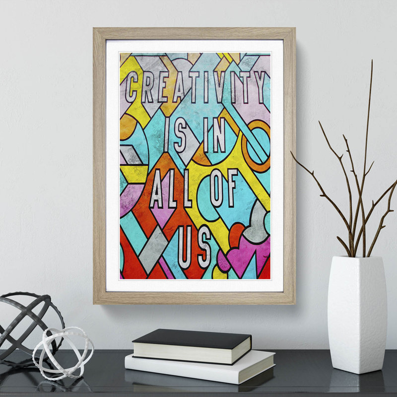 Creativity Is in All of Us - Picture Frame Painting, Oak, 48cm H x 36cm W x 2cm D