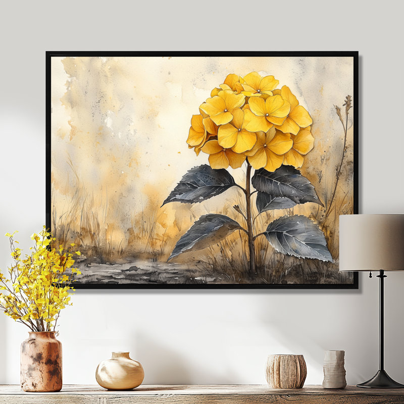 Jaal - Floral Large Wall Art, 34" H x 44" W, Picture Frame Print, Noir, noir, noir, noir