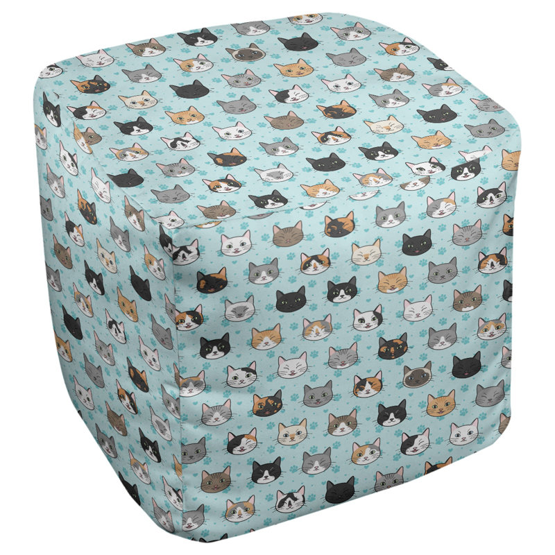 Kitterman Upholstered Ottoman, 14.5" H x 87" W x 13" D, Blue/Gray
