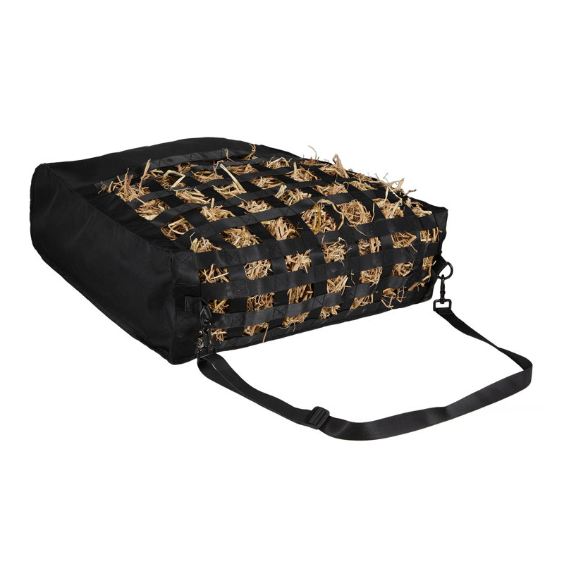 Sac à foin robuste à alimentation lente pour chevaux - filet en nylon imperméable de qualité supérieure avec sangles réglables et crochets en métal