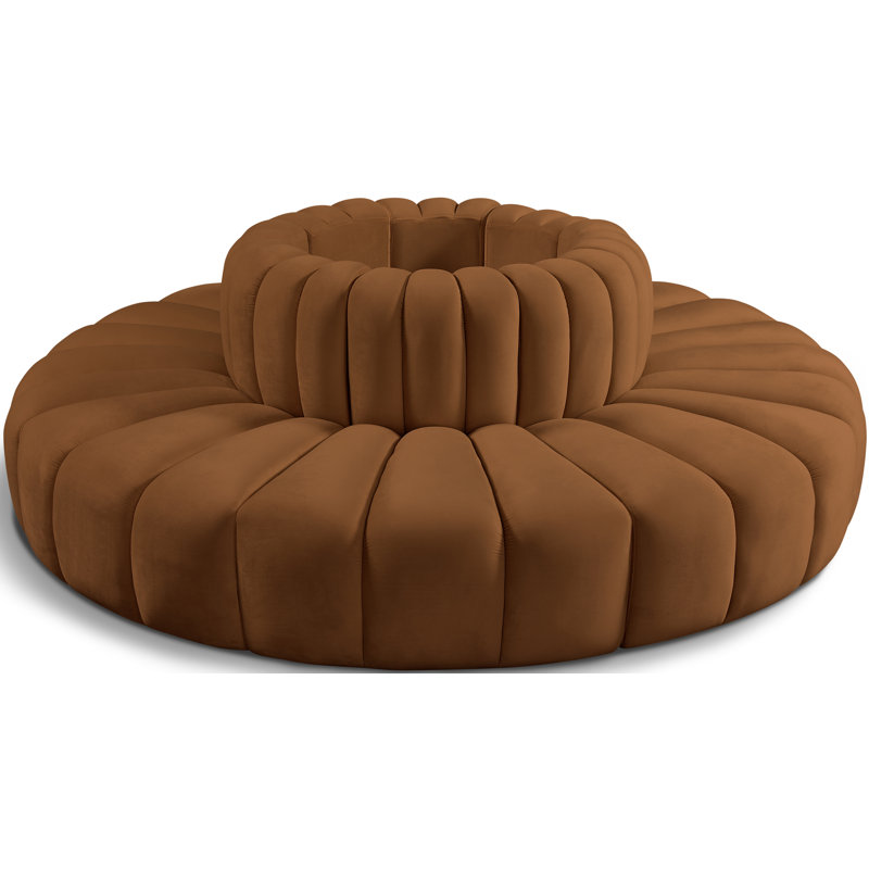 Hite Upholstered Curved Sectional Reversible, Saddle Velvet