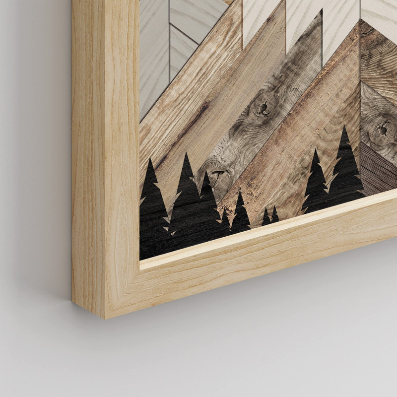«Panneau de bois enneigé, forêt enneigée» sur papier, Naturel, H 12 po x l 16 po