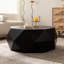 Table basse rétro américaine de 96,5 cm (38 po) avec trois textures distinctes - Surface 3D noire de style antique et bois de sapin, attrayante