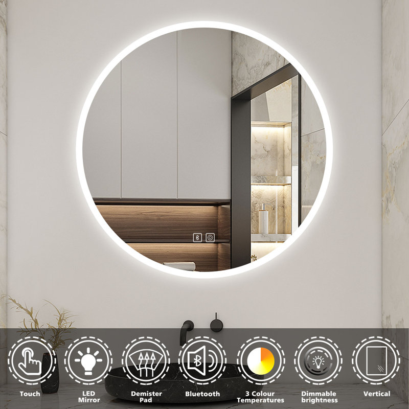 Borlaug Round Mirror, 60 cm H x 60 cm W
