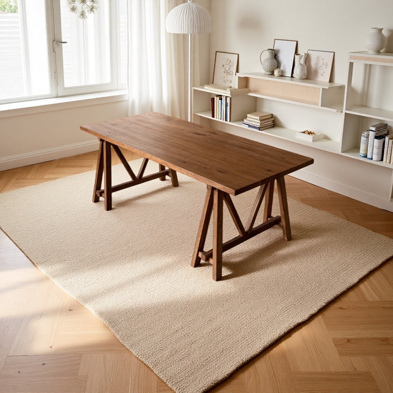 Solid wood elm triangular structure office desk