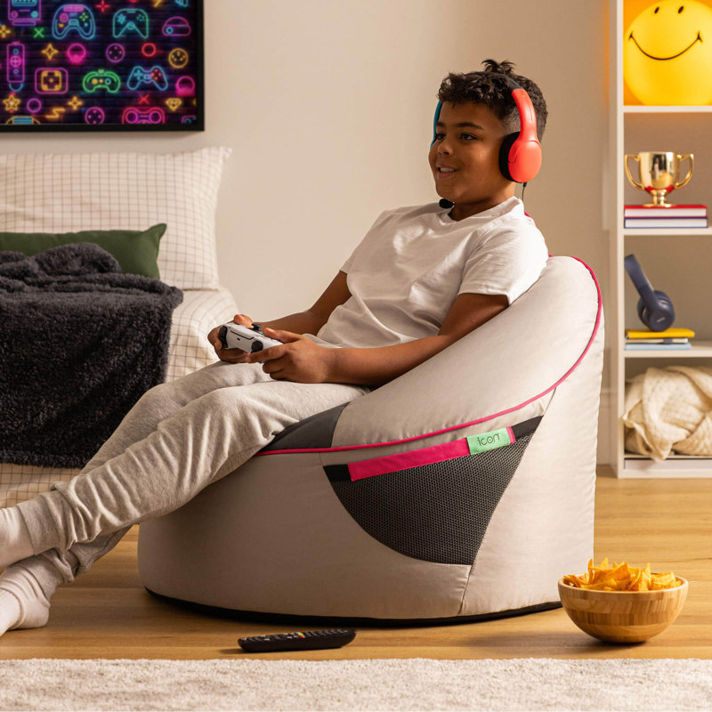 Alpha Kids Gaming Bean Bag Childrens Beanbag, Grey