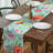 Decozen Naida Floral Table Runner in Chintz Green and Pink for Dining Table and Christmas Decor