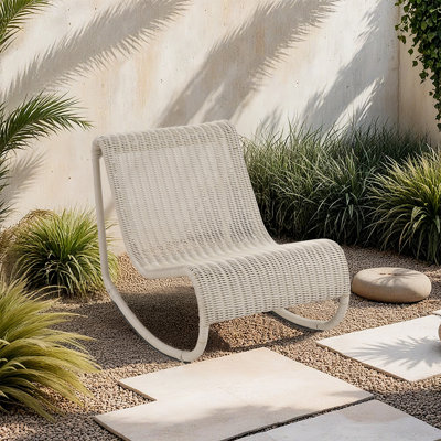 Chaise berçante d'extérieur en osier Antigua