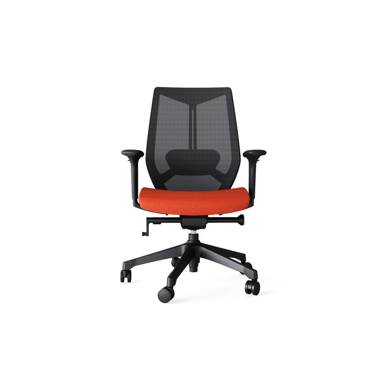 Ignite Ergonomic Mesh Task Chair with Lumbar Support, Pneumatic Lift, Adjustable Seat Depth, Orange