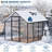 6x8 Ft Free-Standing Polycarbonate Greenhouse with Rust-Resistant Aluminum Frame, Gutter System and Roof Vent for Seed Starting and All-Season Plant Protection-124939115
