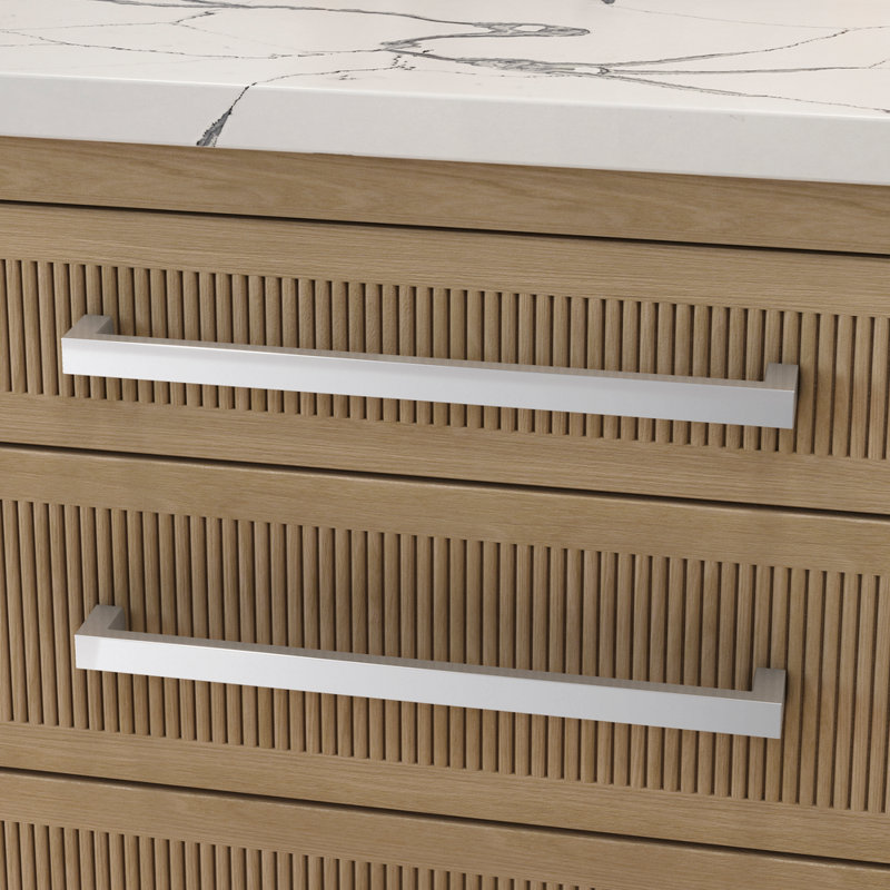 Polished Chrome Modern Appliance Pull with Mounting Hardware