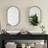 20X34 Inch Oval Recessed Bathroom Storage Cabinet, Matte Black Metal Frame, Adjustable Shelves, Material Frame Wall Oval, With Mirror And Finish-1038394682
