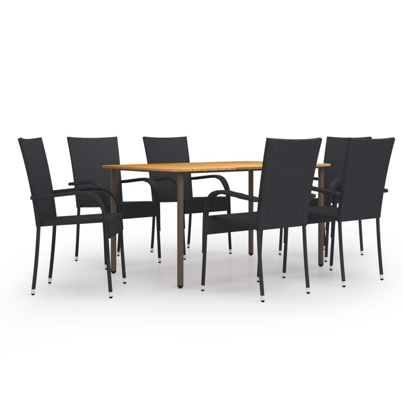 Lawenda Rectangular 6 - Person Dining Set, Black