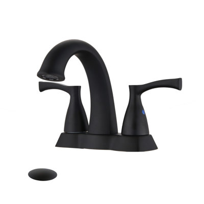 Centerset 2-handle Bathroom Faucet with Drain Assembly
