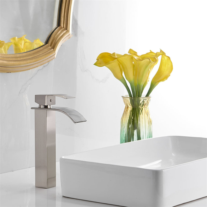 Single-handle Bathroom Faucet with Drain Assembly, Brushed Nickel