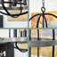 Luminaire suspendu style lanterne de campagne moderne 25 po à 4 lumières, lustre de vestibule réglable, finition chêne gris